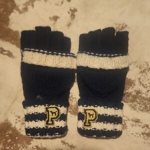 Y2K Pink VS Fingerless Gloves With Finger Cover. Size: OS